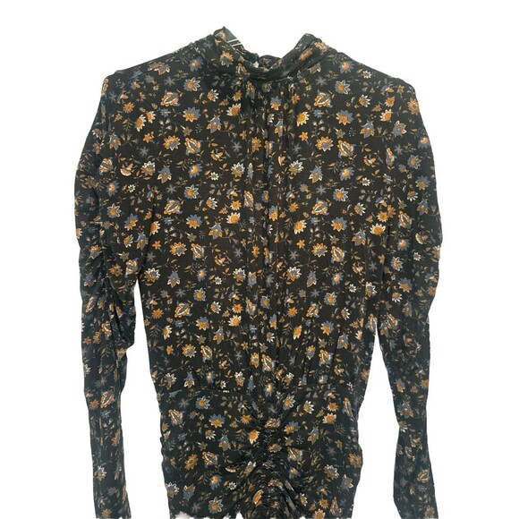 Evereve Women’s Lorelei Ruched Smocked Knit FLORAL Dress Sz S - Picture 2 of 10